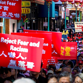 reject fear and racism protest