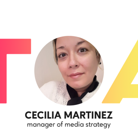 Cecilia Martinez, manager of media strategy smiles for her headshot