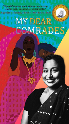 Cover art of My Dear Comrades with Sunu Chandy's headshot.