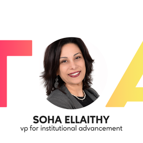 Headshot: Soha Ellaithy, VP for Institutional Advancement