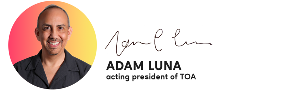 Headshot: Adam Luna, Acting President of TOA