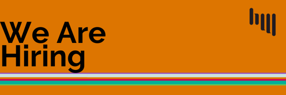 Header image - orange with black text "We Are Hiring" and Headwater's branded multicolor lines