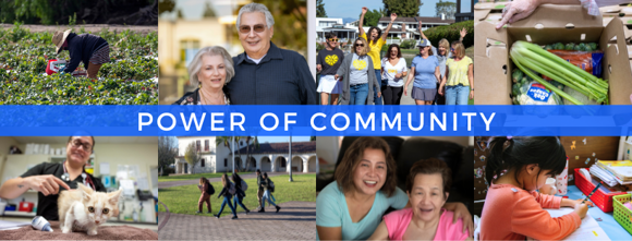 Power of Community header, faces of community members